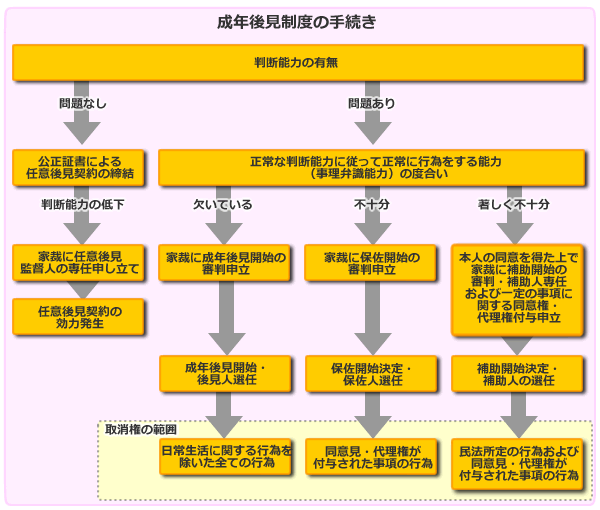 成年後見制度の手続きイメージ