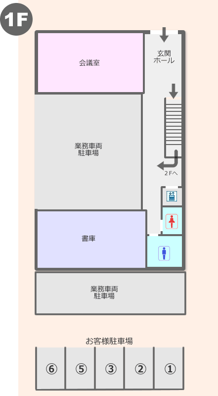 はばたきビル1Fフロアマップ